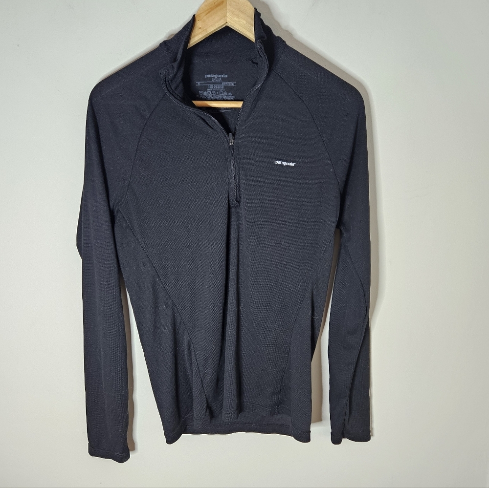 Patagonia Capilene 2 Quarter Zip Black Baselayer Sheer Men's S